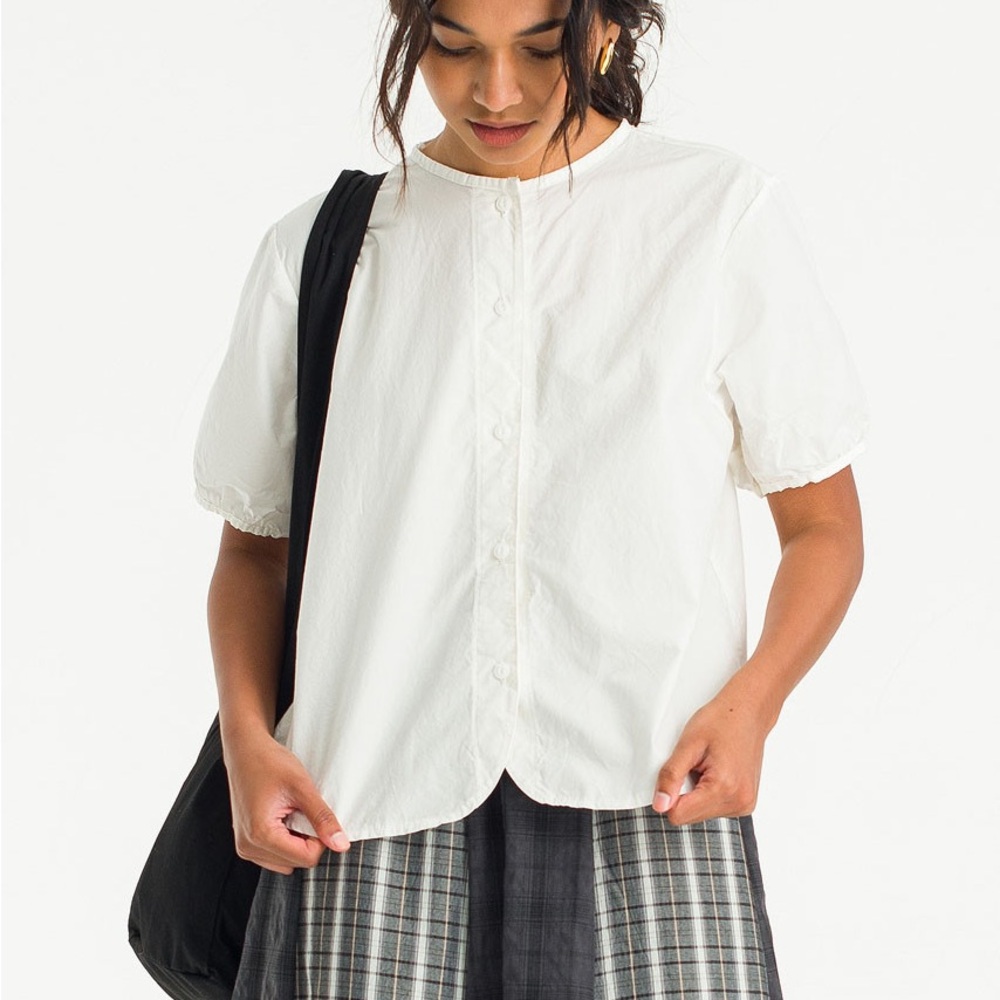 OLIVE Clothing White Button Up Blouse